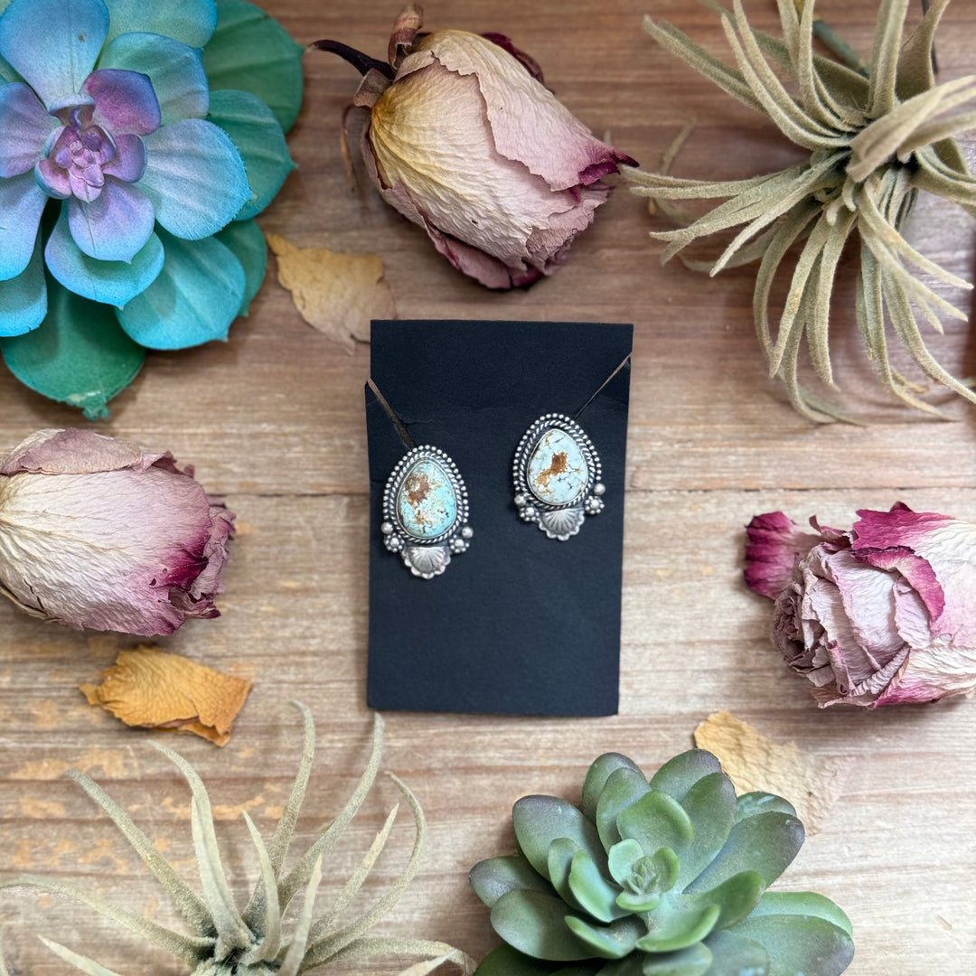 30 - Sterling Silver Dry Creek Turquoise Stud Earrings, $125 (MSRP $335), Artist Shay Pfeiffer Earrings Shopify Collective The Bijoux FAB Jewelry The Bijoux FAB Jewelry