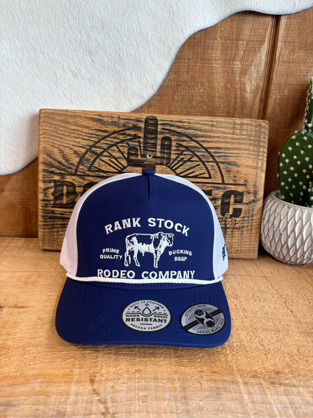 Hooey Rank Stock Trucker Cap Navy/White 2562T-NVWH Cap Hooey