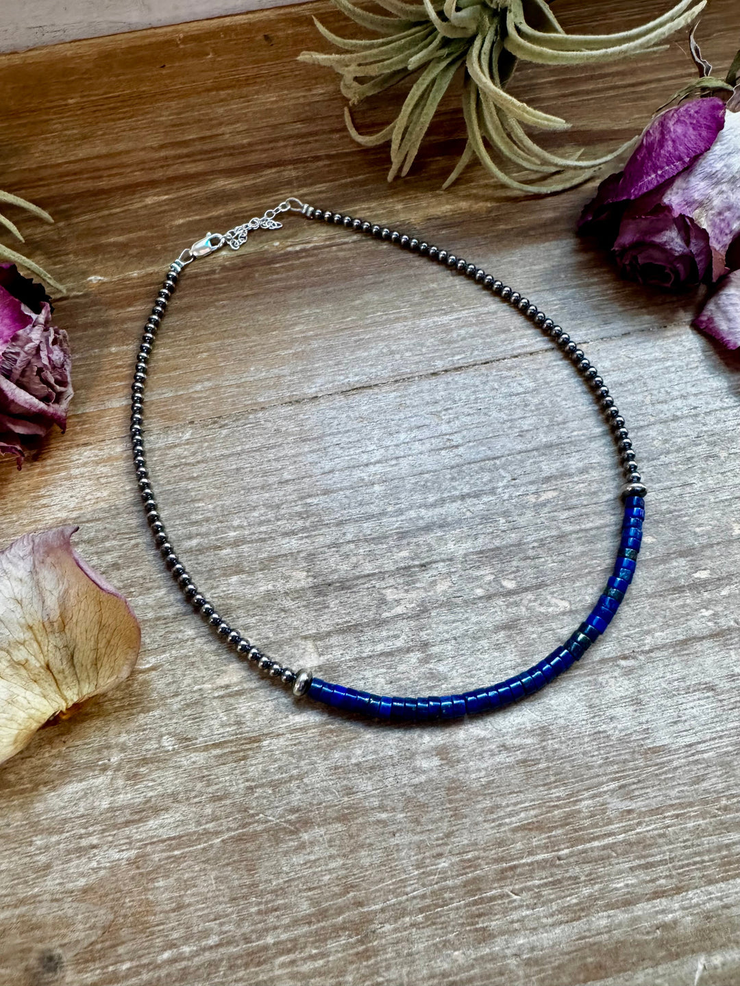 Lapis & Sterling Silver Pearl Choker Choker Shopify Collective The Bijoux FAB Jewelry The Bijoux FAB Jewelry
