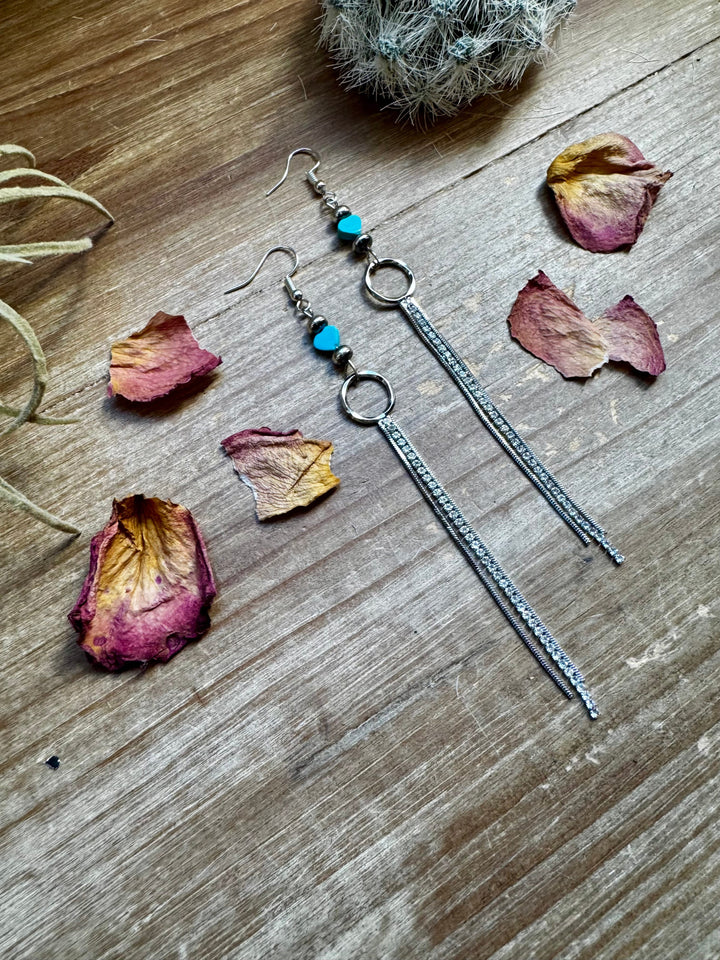 Turquoise heart and chic dangle Earrings Shopify Collective The Bijoux FAB Jewelry The Bijoux FAB Jewelry