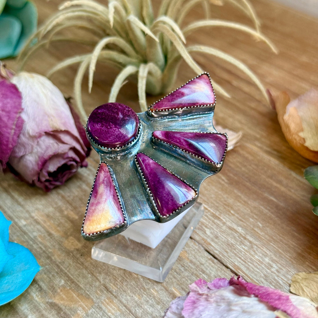 MJ Purple Spiny Oyster Ring – Sterling Silver Adjustable Band Ring Shopify Collective The Bijoux FAB Jewelry The Bijoux FAB Jewelry