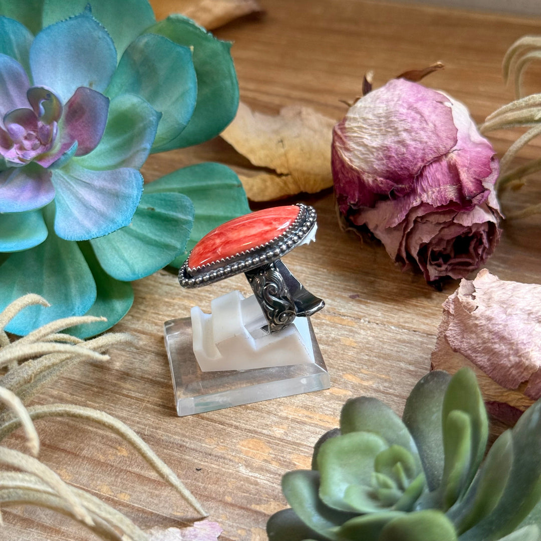 MJ Ring - Spiny Oyster Free Form Adjustable Ring Ring Shopify Collective The Bijoux FAB Jewelry The Bijoux FAB Jewelry