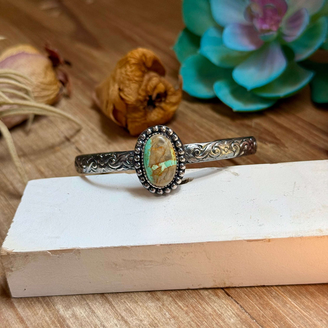 MJ Small Royston Turquoise Sterling Silver Cuff cuff Shopify Collective The Bijoux FAB Jewelry The Bijoux FAB Jewelry