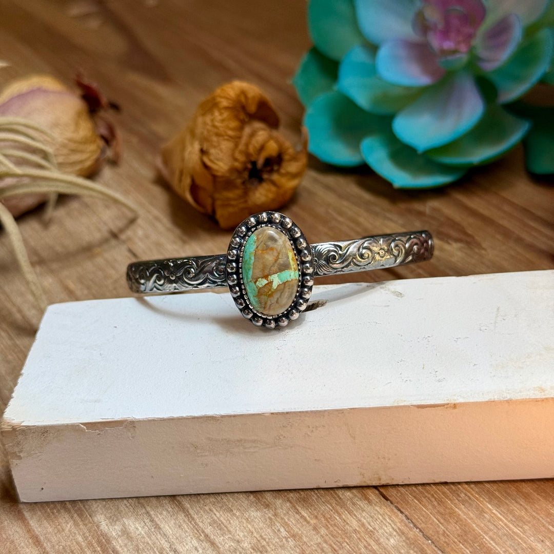 MJ Small Royston Turquoise Sterling Silver Cuff cuff Shopify Collective The Bijoux FAB Jewelry The Bijoux FAB Jewelry