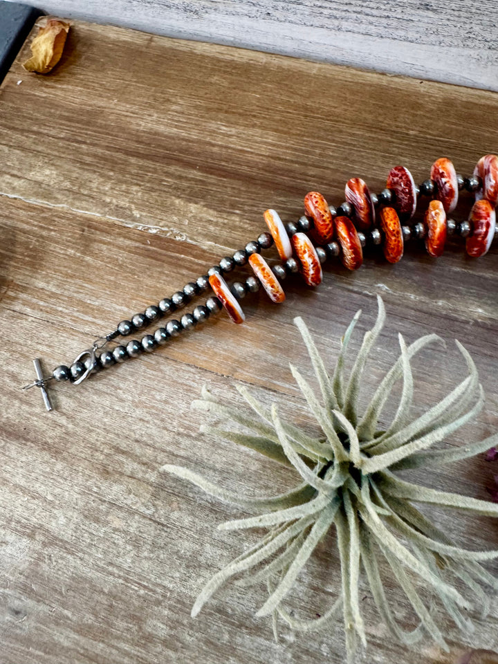 NFR Collection Necklace – 6mm Sterling Silver Pearls with 16mm Spiny Oyster – 38" Necklaces Shopify Collective The Bijoux FAB Jewelry The Bijoux FAB Jewelry