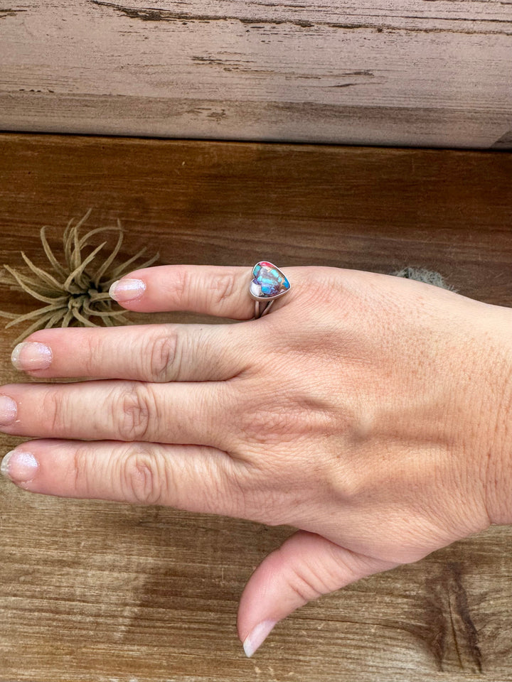 Heart Ring - Size 6 -Dahlia ring and sterling silver II ring Shopify Collective The Bijoux FAB Jewelry The Bijoux FAB Jewelry