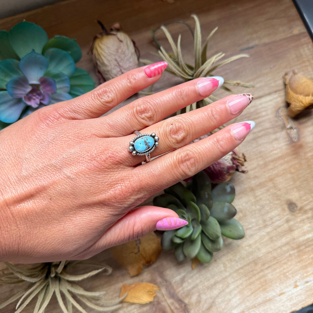 141 - Sterling Silver Golden Hill Turquoise Medicine Man Eye Stamped Stacking Ring by Jason Ogg Ring Shopify Collective The Bijoux FAB Jewelry The Bijoux FAB Jewelry