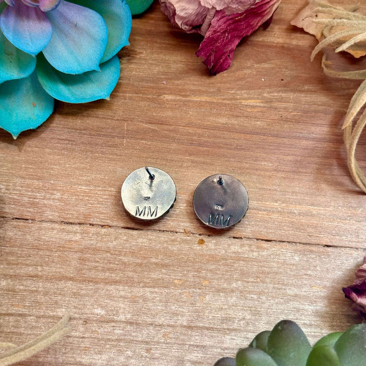 MJ Round Turquoise Stud Earrings Earrings Shopify Collective The Bijoux FAB Jewelry The Bijoux FAB Jewelry
