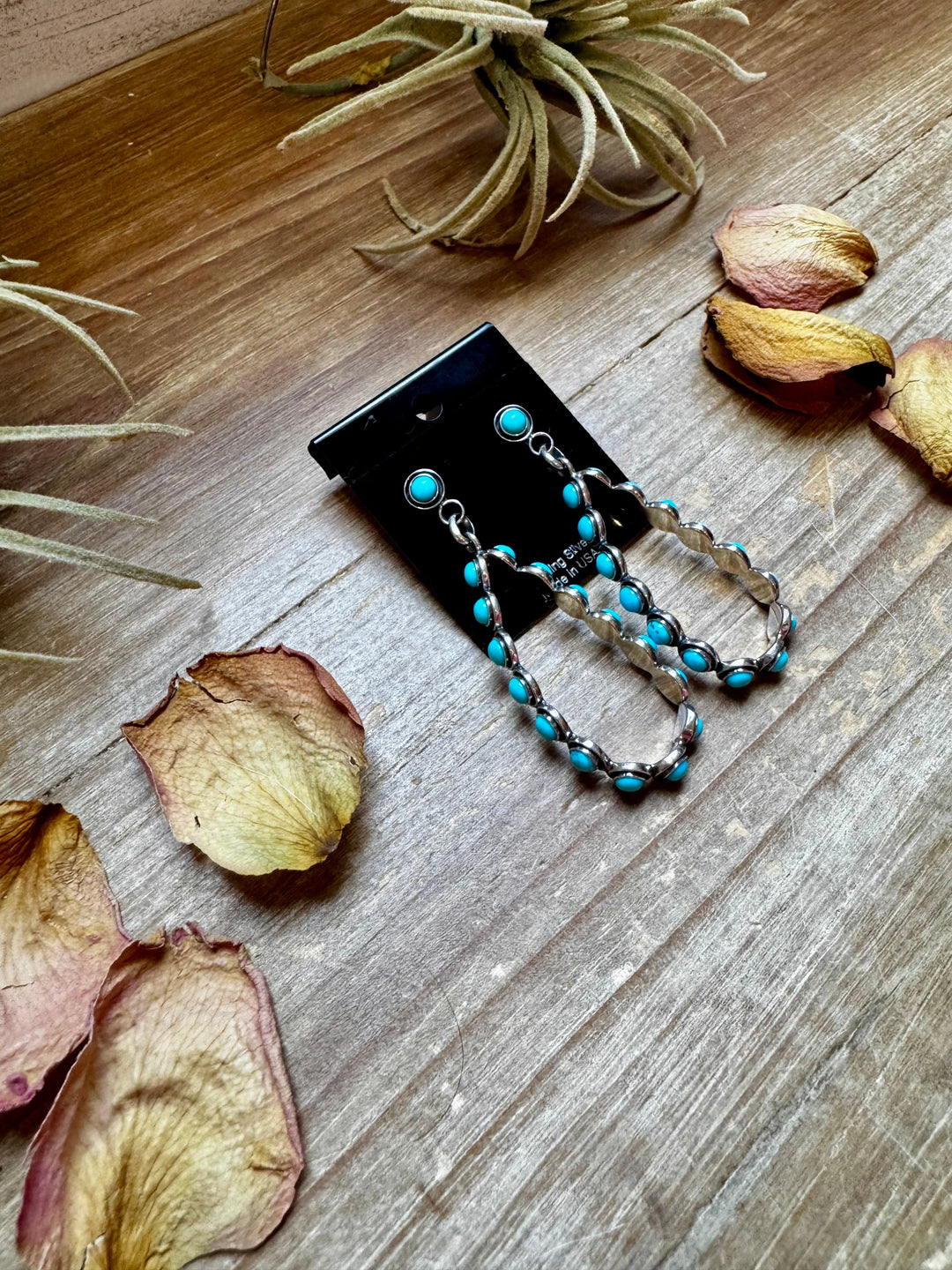 Kingman Turquoise Dangle Earrings – Sterling Silver, Lightweight, USA Made Earrings Shopify Collective The Bijoux FAB Jewelry The Bijoux FAB Jewelry