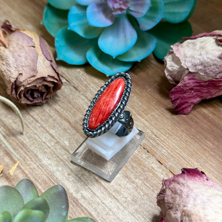 MJ Red Spiny Ring – Sterling Silver Ring Shopify Collective The Bijoux FAB Jewelry The Bijoux FAB Jewelry