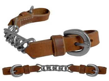 CC-445 Argentina Cow Leather Flat Link Curb Chain Double C Western Supply