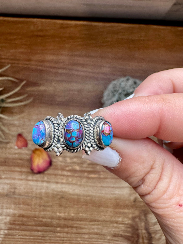 Band Ring - Size 8 12 - Purple Dahlia & sterling silver ring Shopify Collective The Bijoux FAB Jewelry The Bijoux FAB Jewelry