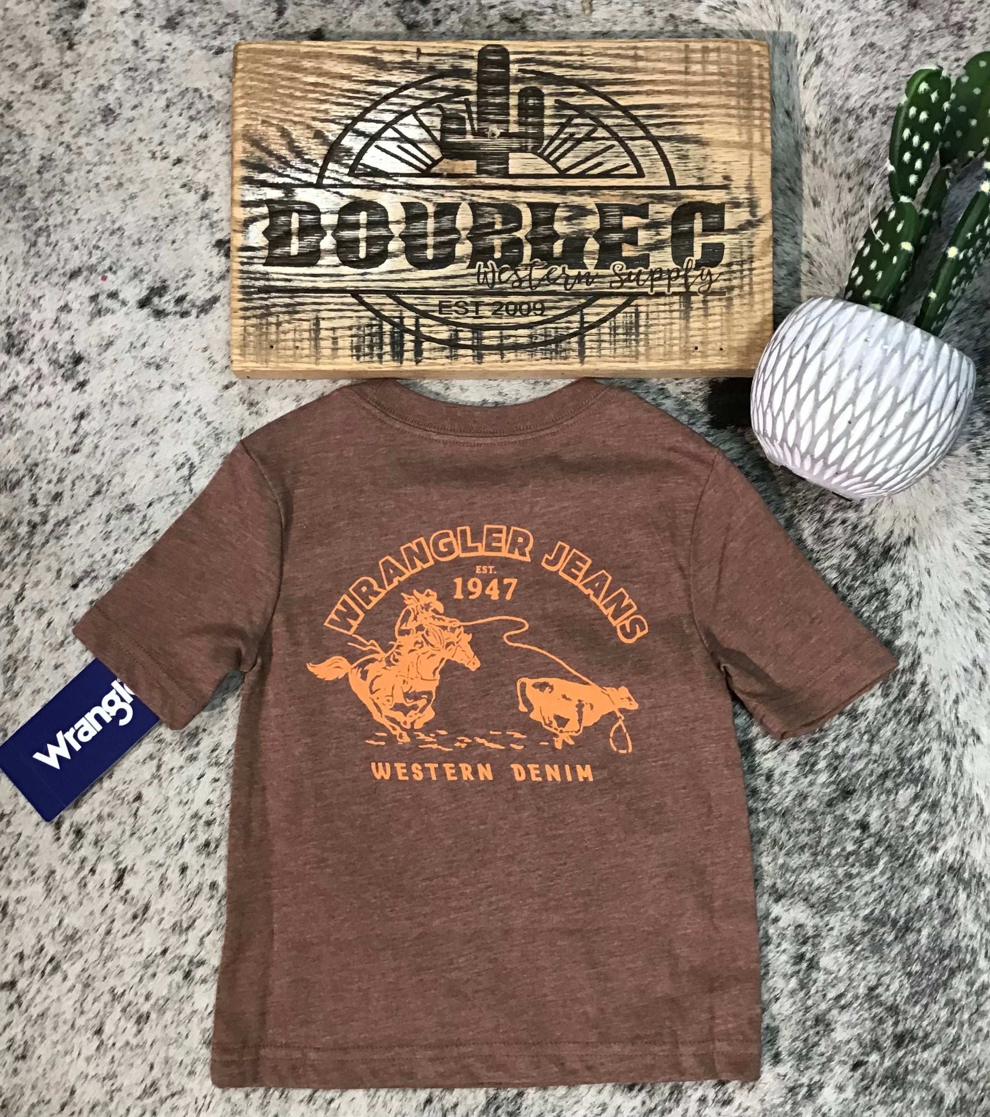 Wrangler® Boys Short Sleeve T-Shirt - Cacao Nibs Heather T Shirt Wrangler