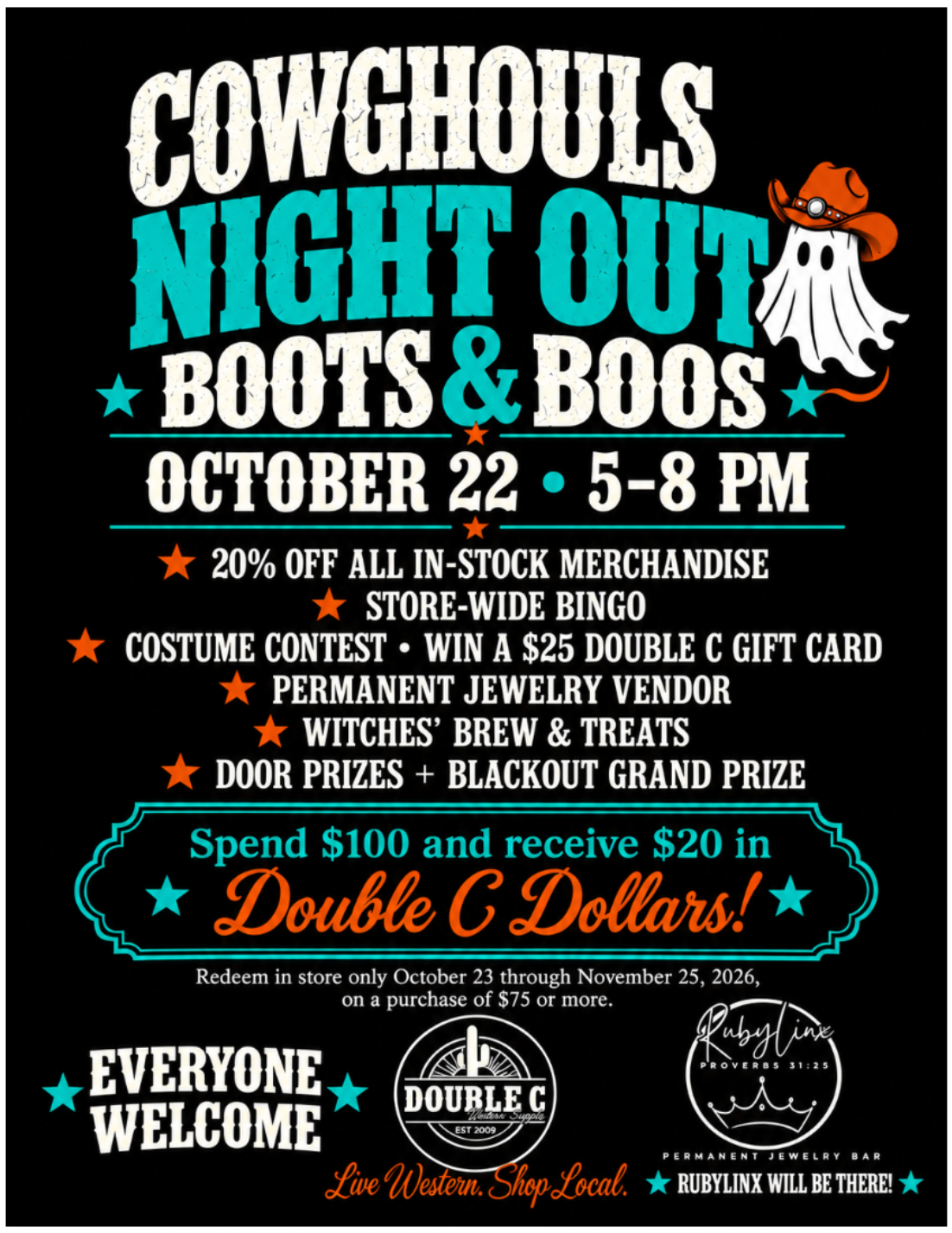 Cowghouls Night Out event flyer