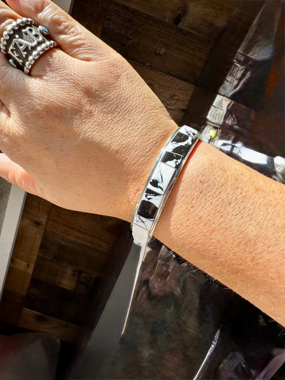 White Buffalo Cuff – Sterling Silver – SF Stamp by Steve Francisco Bracelets Shopify Collective The Bijoux FAB Jewelry The Bijoux FAB Jewelry