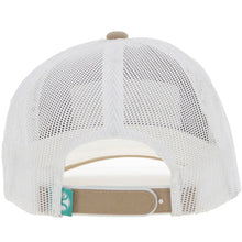 Load image into Gallery viewer, RANK STOCK&quot; HAT TAN/WHITE W/WHITE &amp; TURQUOISE PATCH

