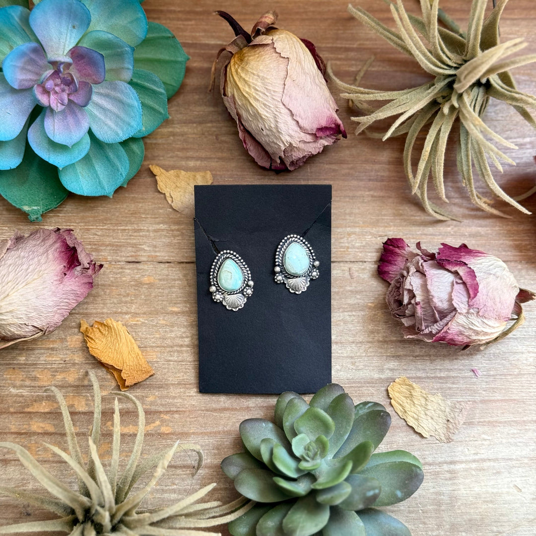 34 - Sterling Silver Dry Creek Turquoise Stud Earrings by Shay Pfeiffer Earrings Shopify Collective The Bijoux FAB Jewelry The Bijoux FAB Jewelry
