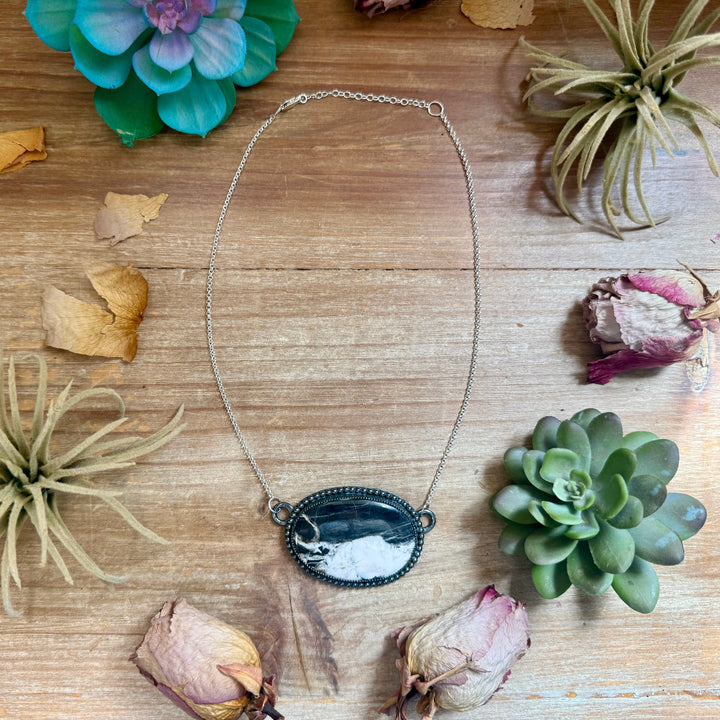 MJ White Buffalo Bar Necklace – Sterling Silver Chains Shopify Collective The Bijoux FAB Jewelry The Bijoux FAB Jewelry