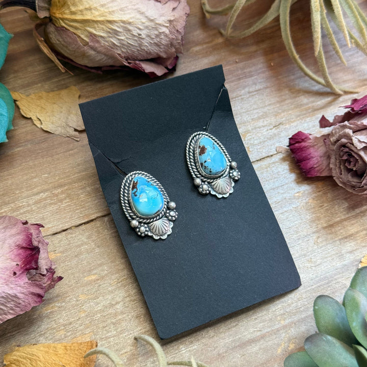 47 - Sterling Silver Golden Hill Turquoise Stud Earrings by Jason Ogg Earrings Shopify Collective The Bijoux FAB Jewelry The Bijoux FAB Jewelry