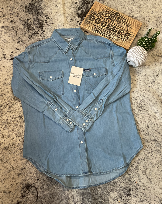 Wrangler Retro® Americana Shirt - Light Denim Shirts & Tops Wrangler