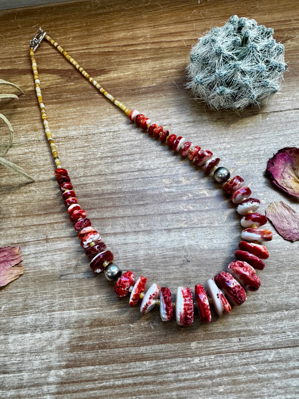 22 Inch red spiny and sterling silver pearls Necklaces Shopify Collective The Bijoux FAB Jewelry The Bijoux FAB Jewelry