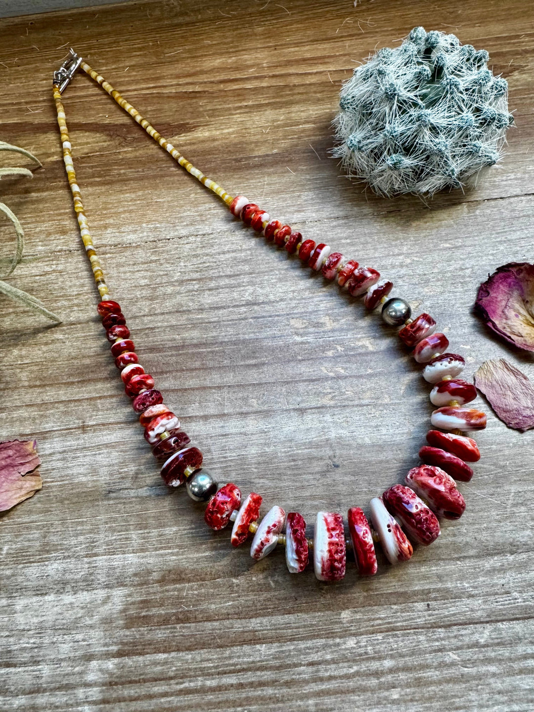 22 Inch red spiny and sterling silver pearls Necklaces Shopify Collective The Bijoux FAB Jewelry The Bijoux FAB Jewelry