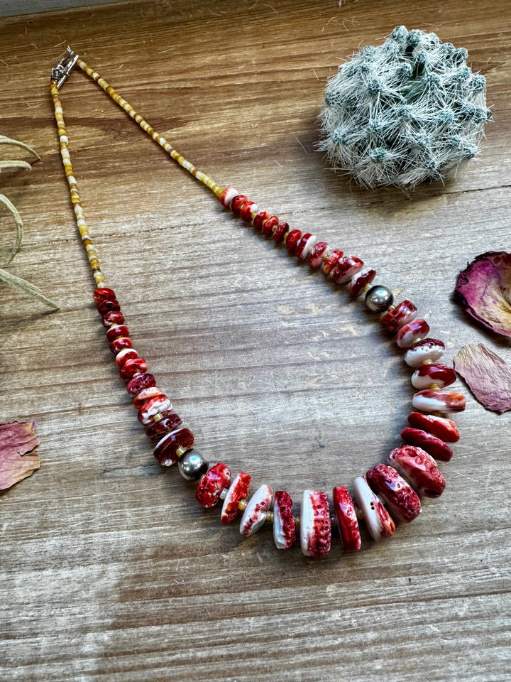 22 Inch red spiny and sterling silver pearls Necklaces Shopify Collective The Bijoux FAB Jewelry The Bijoux FAB Jewelry