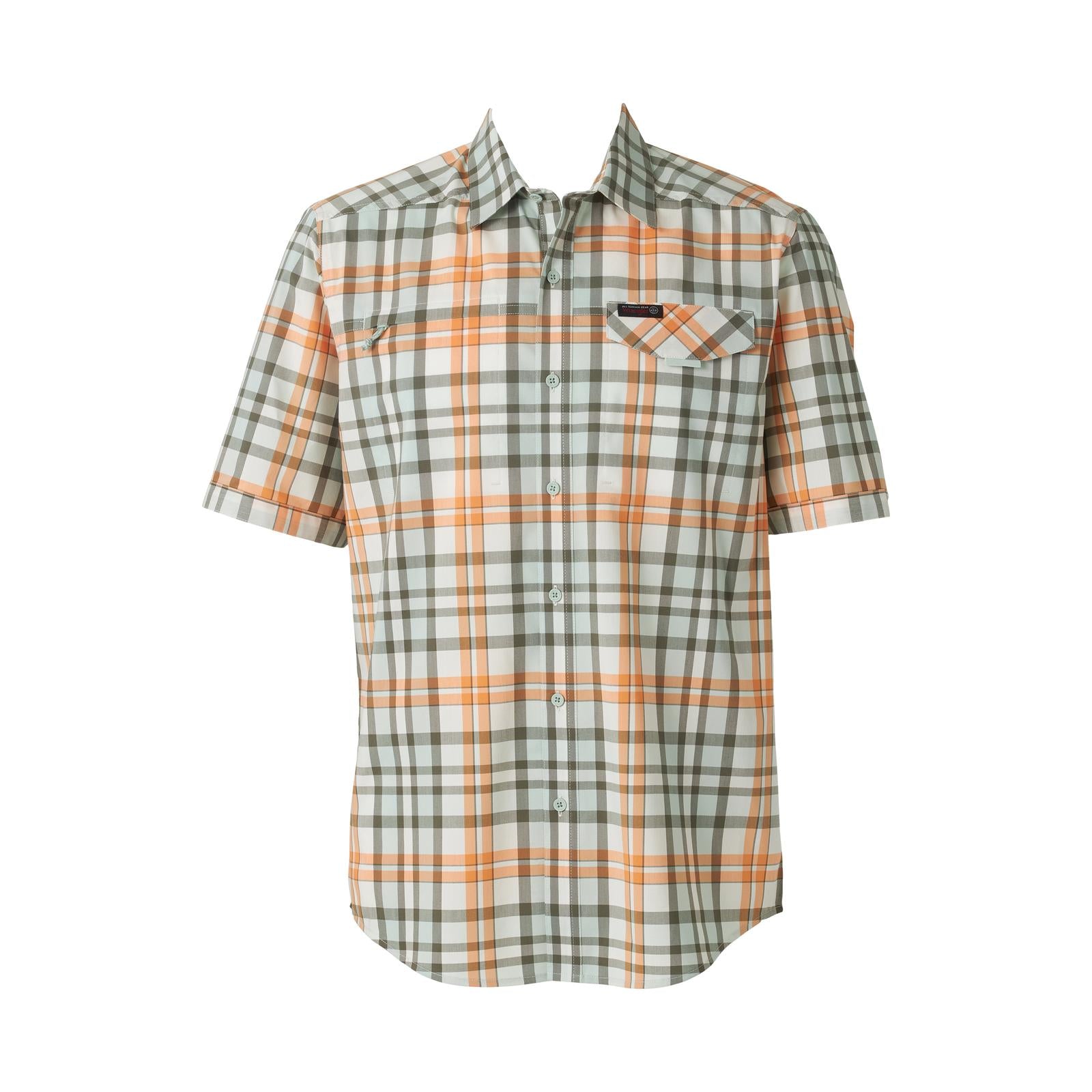 ATG -x- Wrangler® Short Sleeve Asymmetric Zip Pocket Shirt - Keystone Plaid Wrangler