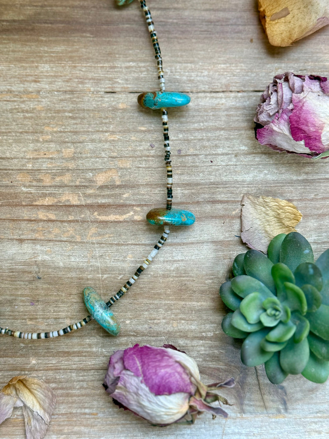 22” Chunky Turquoise & Dark Brown Shell Heishi Necklace Necklaces Shopify Collective The Bijoux FAB Jewelry The Bijoux FAB Jewelry
