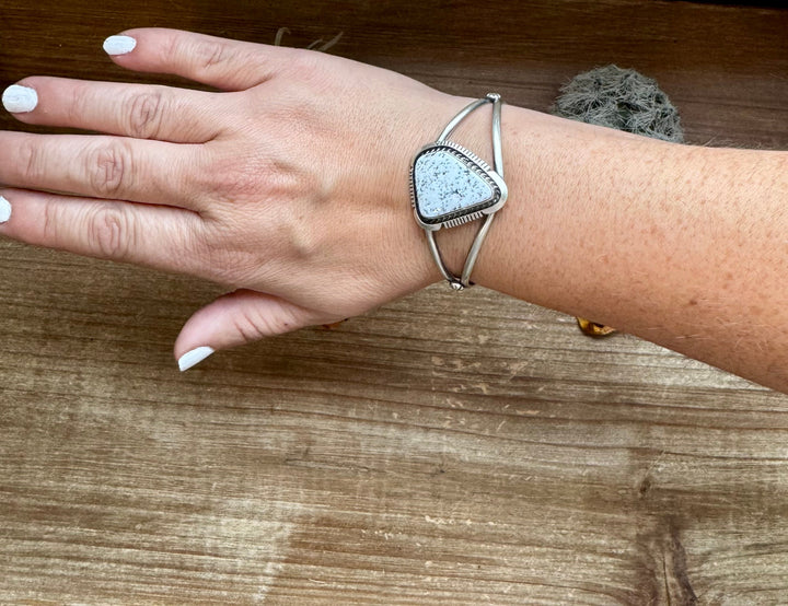 Cuff Bracelet- White Buffalo and Sterling silver Bracelets Shopify Collective The Bijoux FAB Jewelry The Bijoux FAB Jewelry