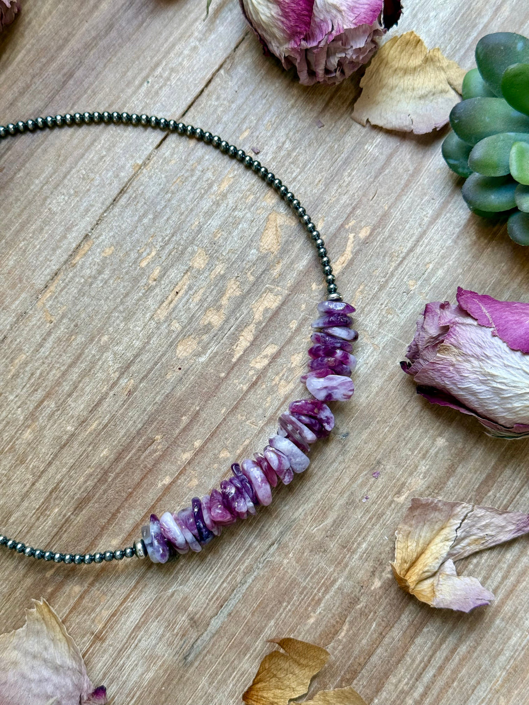 14.5” Lepidolite Necklace – 3mm Sterling Silver Pearls & Saucers Necklaces Shopify Collective The Bijoux FAB Jewelry The Bijoux FAB Jewelry