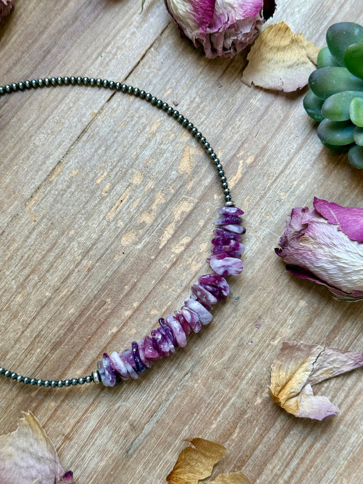 14.5” Lepidolite Necklace – 3mm Sterling Silver Pearls & Saucers Necklaces Shopify Collective The Bijoux FAB Jewelry The Bijoux FAB Jewelry