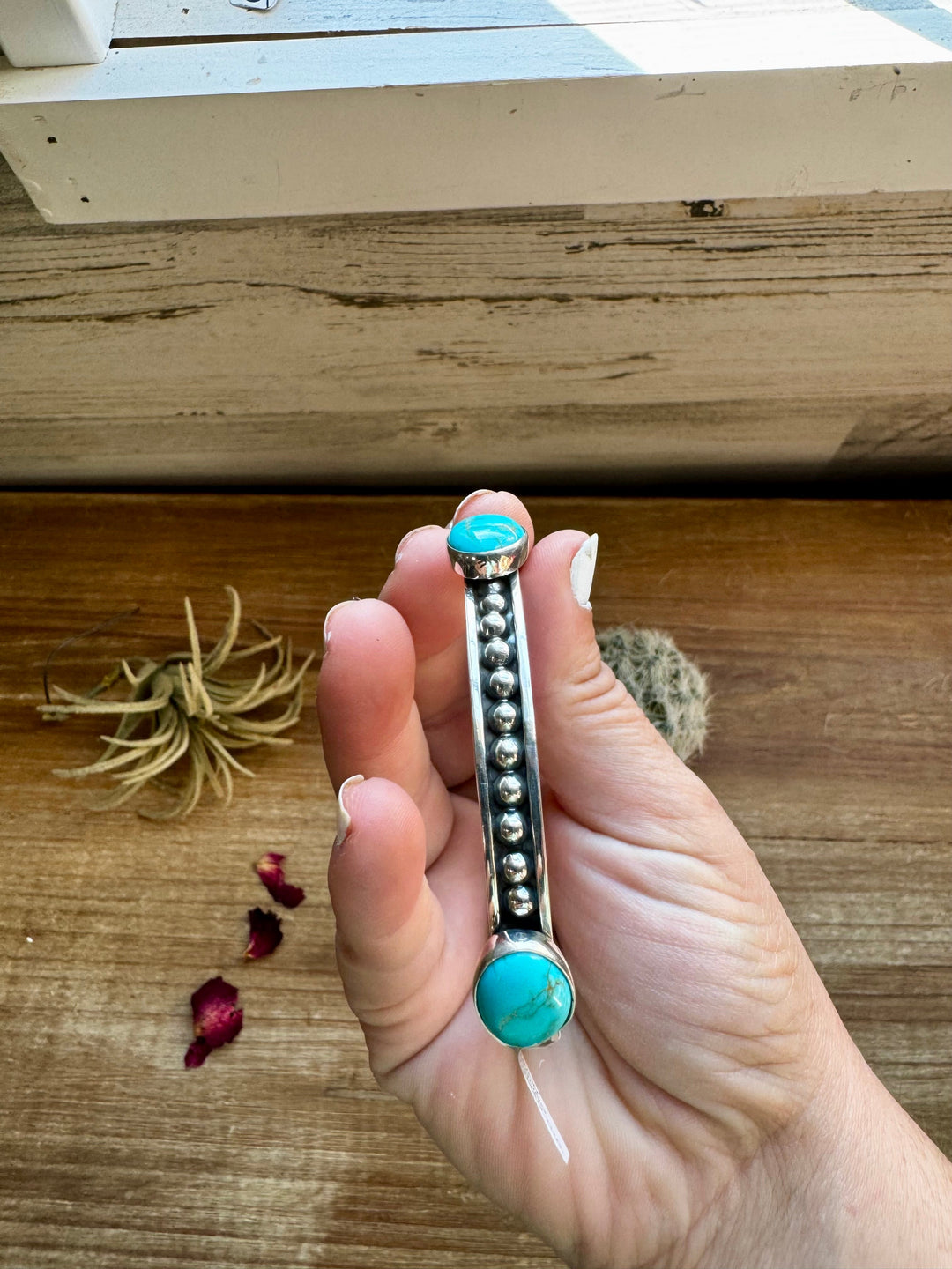 Sterling silver bangle Bracelet with kingman turquoise Bracelets Shopify Collective The Bijoux FAB Jewelry The Bijoux FAB Jewelry