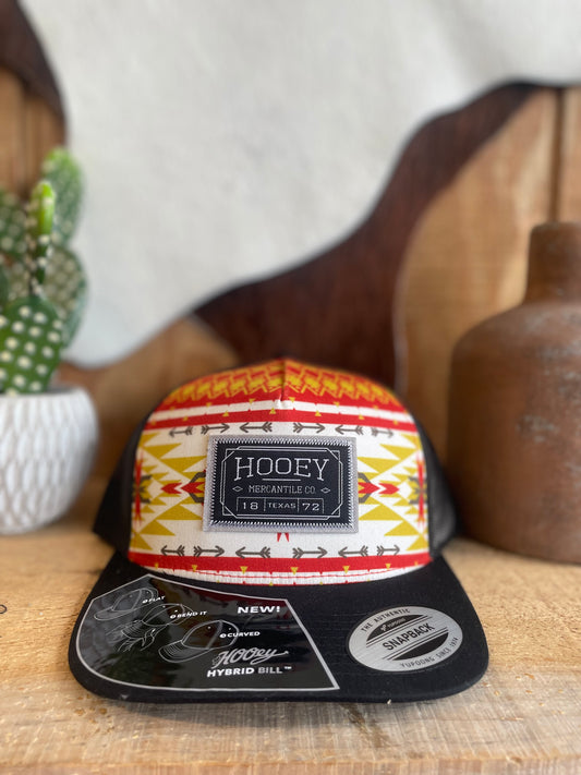 HOOEY "DOC" RED/YELLOW/WHITE/BLACK AZTEC PRINT HAT caps Hooey