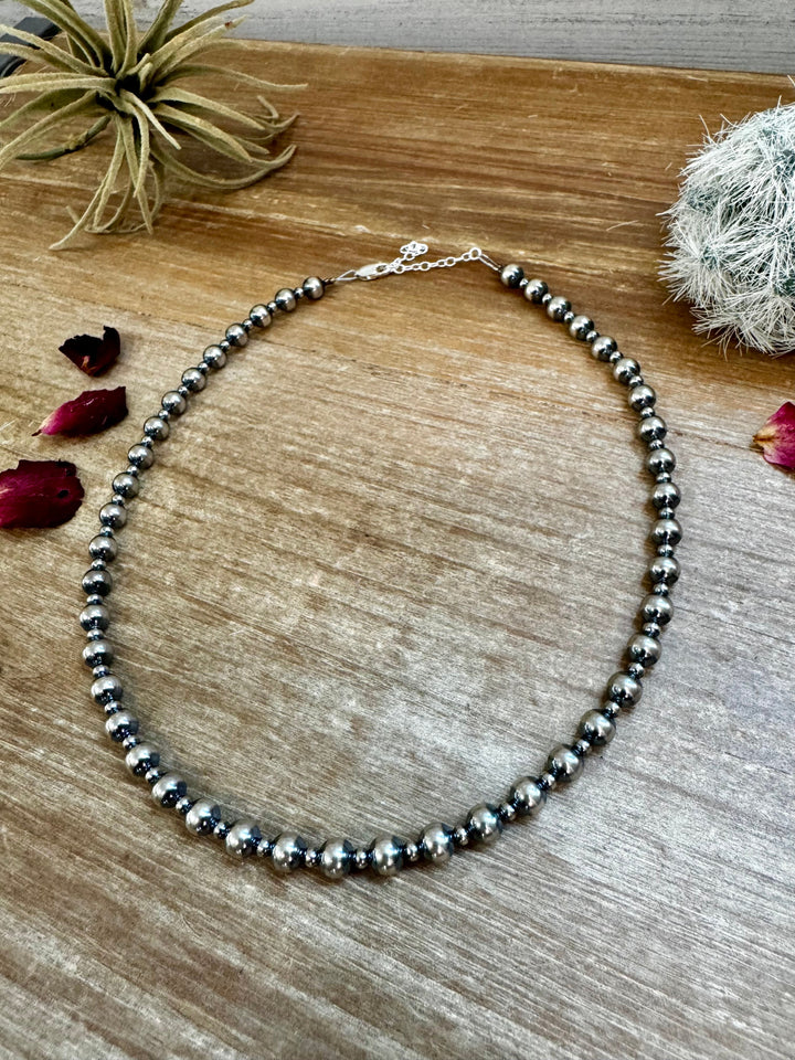 14 inch 6 mm and 3 mm Sterling Silver Pearls choker necklace Necklaces Shopify Collective The Bijoux FAB Jewelry The Bijoux FAB Jewelry