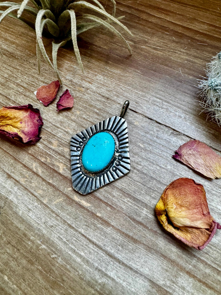 Big Pendant -Turquoise & Sterling Silver Pendant Shopify Collective The Bijoux FAB Jewelry The Bijoux FAB Jewelry