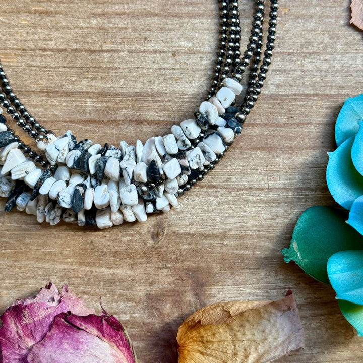 14” White Buffalo Choker – Sterling Silver Pearls Choker Shopify Collective The Bijoux FAB Jewelry The Bijoux FAB Jewelry