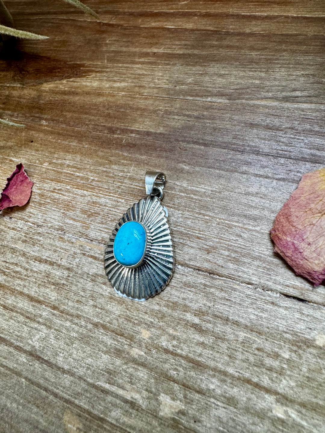 Teardrop Pendant - sterling silver with Kingman turquoise Pendant Shopify Collective The Bijoux FAB Jewelry The Bijoux FAB Jewelry
