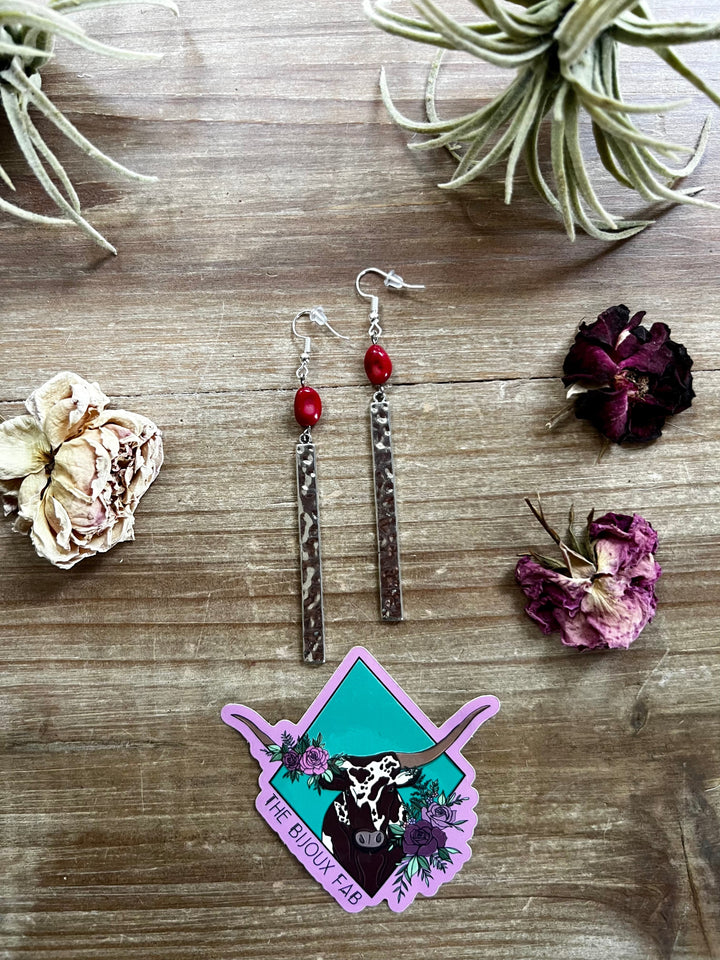 Red Corral dangle earrings Earrings Shopify Collective The Bijoux FAB Jewelry The Bijoux FAB Jewelry