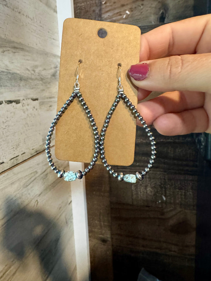 Golden Hill Turquoise Teardrop Earrings – Sterling Silver Earrings Shopify Collective The Bijoux FAB Jewelry The Bijoux FAB Jewelry