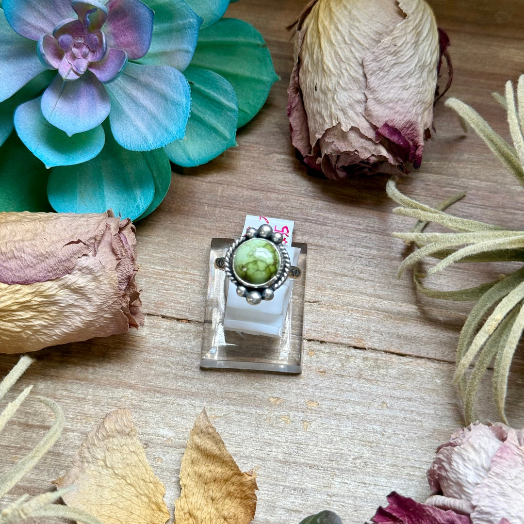 128 - Sterling Silver Sonoran Gold Turquoise Medicine Man Eye Stamped Stacking Ring by Jason Ogg Ring Shopify Collective The Bijoux FAB Jewelry The Bijoux FAB Jewelry