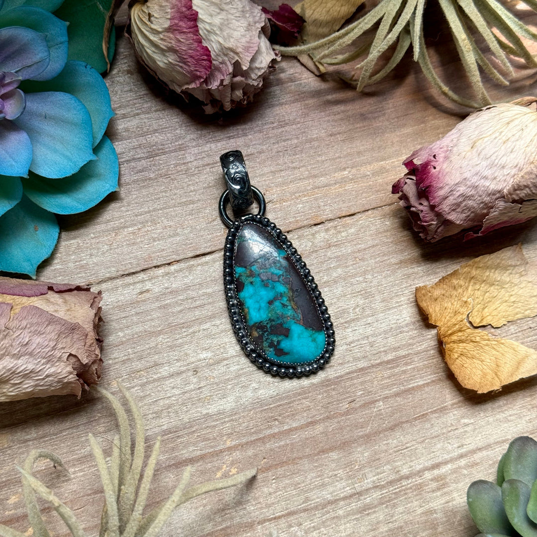 MJ Freeform Turquoise Pendant – Sterling Silver Pendant Shopify Collective The Bijoux FAB Jewelry The Bijoux FAB Jewelry