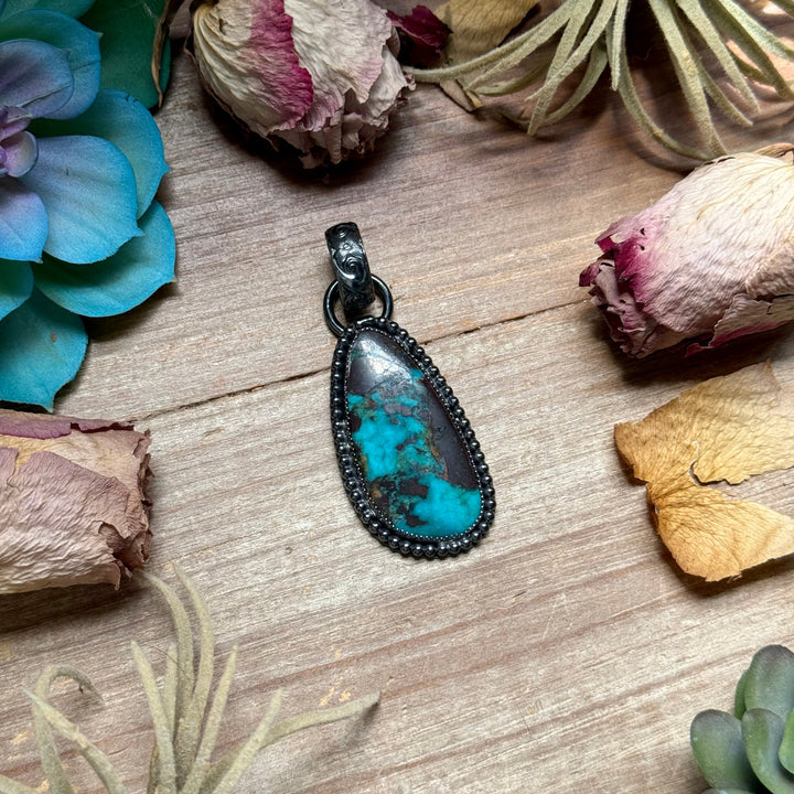 MJ Freeform Turquoise Pendant – Sterling Silver Pendant Shopify Collective The Bijoux FAB Jewelry The Bijoux FAB Jewelry