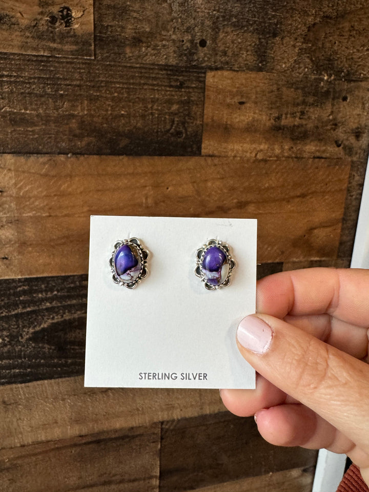 Stud earrings violet rose Earrings Shopify Collective The Bijoux FAB Jewelry The Bijoux FAB Jewelry