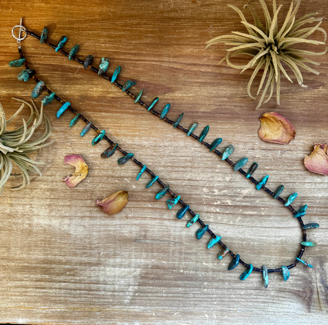30 inch long shell and turquoise necklace Necklaces Shopify Collective The Bijoux FAB Jewelry The Bijoux FAB Jewelry