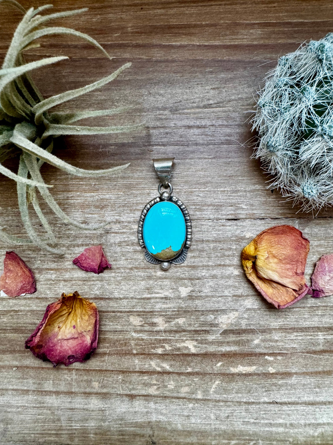 Oval Pendant - Kingman Turquoise & Sterling Silver Pendant Shopify Collective The Bijoux FAB Jewelry The Bijoux FAB Jewelry
