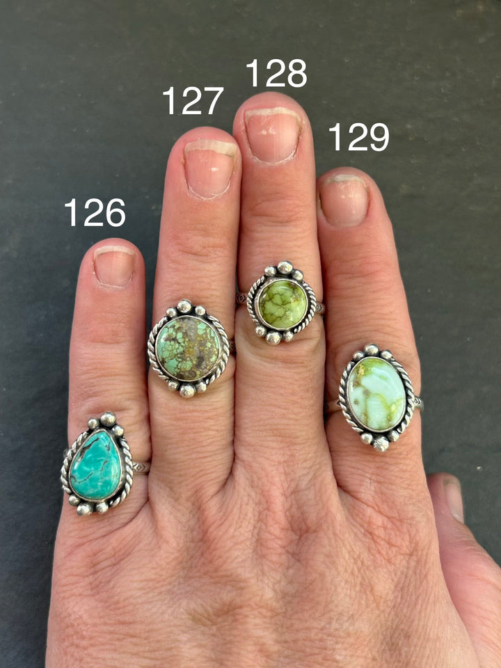 127 - Sterling Silver Firebird Turquoise Medicine Man Eye Stamped Stacking Ring by Jason Ogg Ring Shopify Collective The Bijoux FAB Jewelry The Bijoux FAB Jewelry