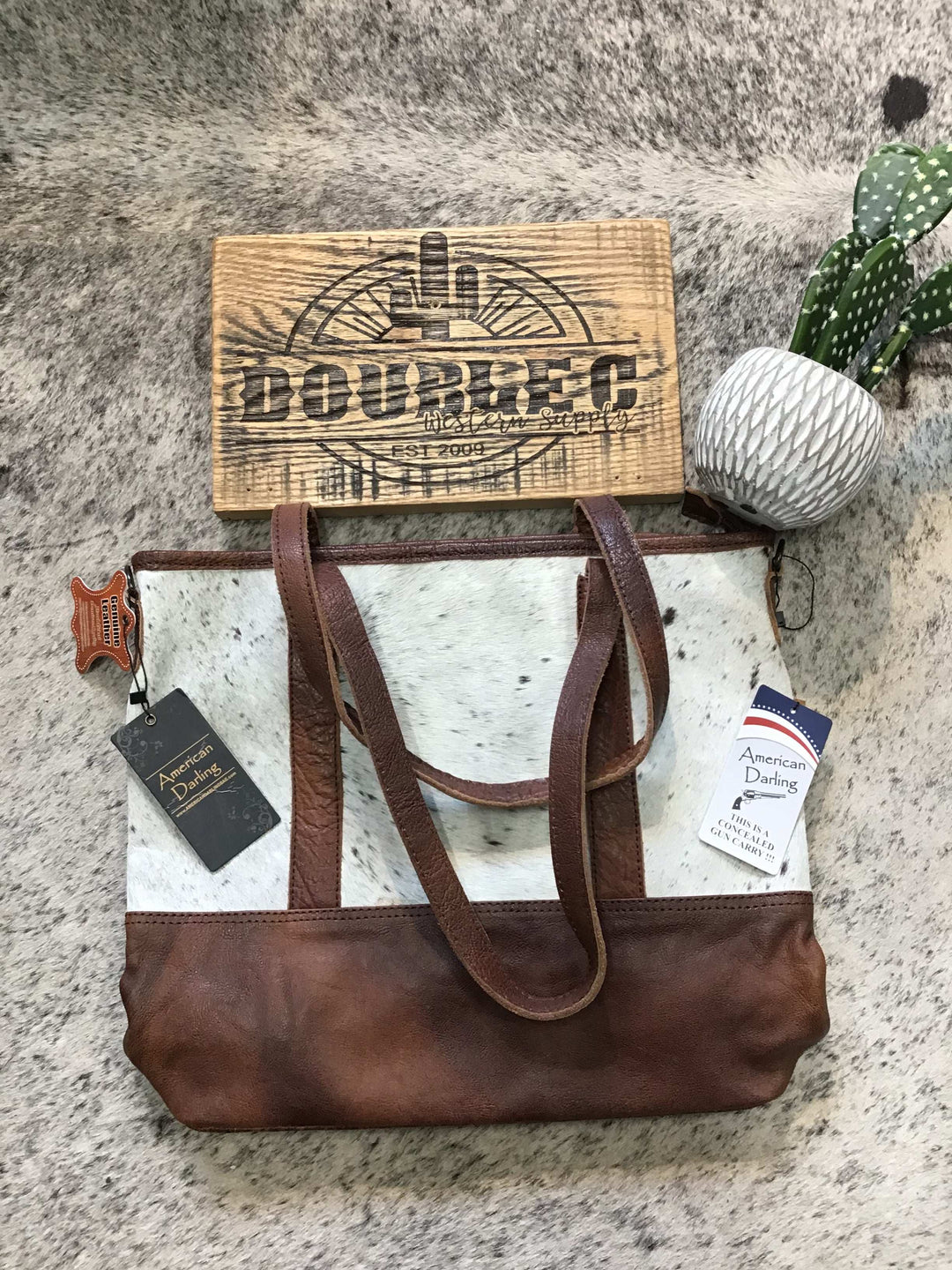 Tote Hair On Genuine Western Leather Women Bag Purse Women's american darling