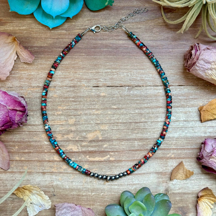 14” Pink sea sediment Choker – Sterling Silver Pearls Necklaces Shopify Collective The Bijoux FAB Jewelry The Bijoux FAB Jewelry