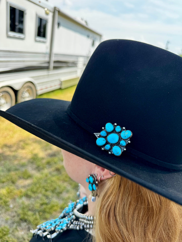 Complete Squash Blossom Set – Kingman Turquoise – Sterling Silver – Navajo Made by Wilson Dawes jewelry set Shopify Collective The Bijoux FAB Jewelry The Bijoux FAB Jewelry